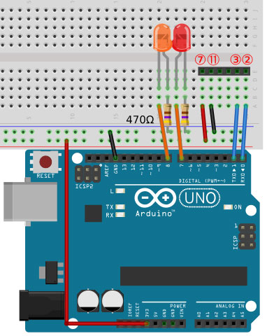 Arduino実態配線図